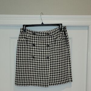 Talbots Black and White Checkered Mini Skirt